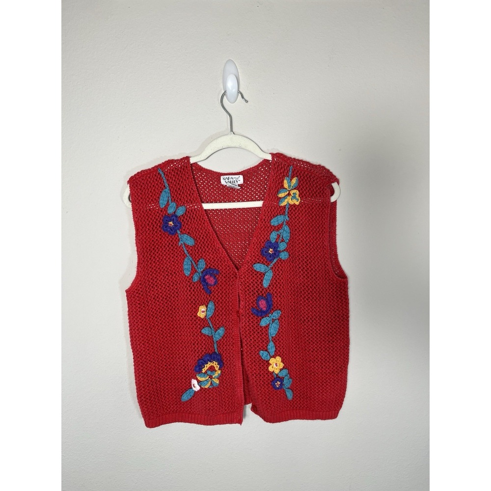 Napa Valley Women's Knitted Floral Sweater Vest - Picture 3 of 9